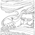 Story of Creation Coloring Page: And the Spirit of God Moved upon the face of the waters.