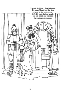 Story of Creation Coloring Page: Men of the Bible - King Solomon.