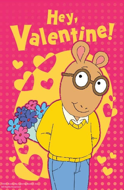 5.5 x 8.5 Arthur Valentines Day Card: Hey Valentine!