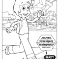 Cyberchase Imprint Coloring Book. Matt Coloring Page: 11-year-old Matt is always up for an adventure, ready to jump in to solve problems. On earth, he lives on a farm with his mom and grandparents. He loves baseball and really dislikes Hacker!