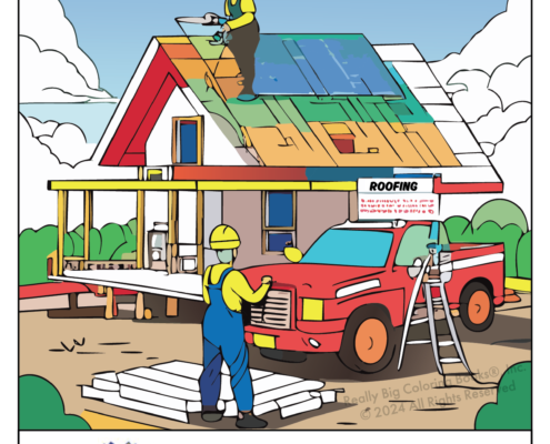 Roofing imprint coloring book