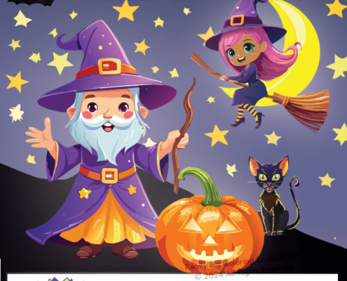 Halloween Imprint Coloring Books Wizard Witches Cover