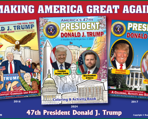 ColoringBook.com releases Three Volume Set of Donald J Trump Coloring Books from 2016 to today