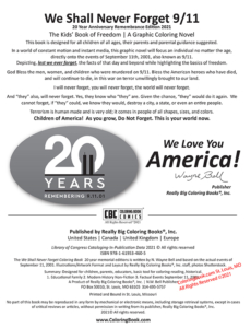 20th Anniversary Remembrance Edition 9/11 Memorial Coloring Book