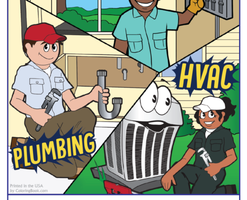 HVAC Plumbing Electric Imprint Coloring Book