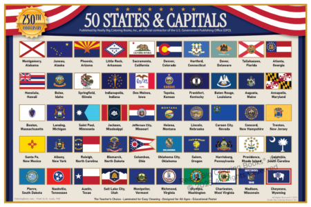 50 State and Capitals Poster