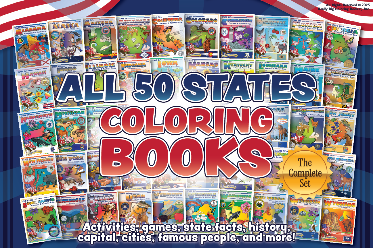 All 50 States Coloring Books