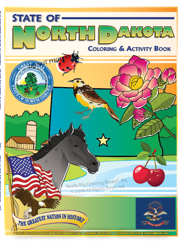North Dakota State Book Coloring Book