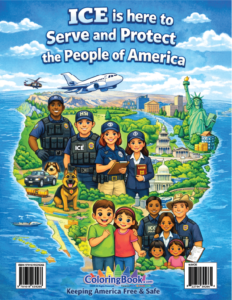 ICE Immigration Customs Enforcement Coloring Book for kids, youth.