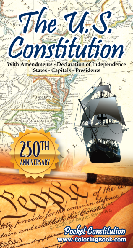 A U.S. Constitution with Index and Declaration of Independence Pocket Guide 250th Edition