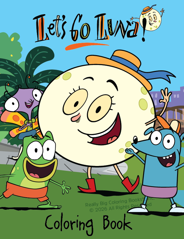 Let's Go Luna! 44pg Coloring Book Front Cover