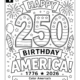 America's 250th Anniversary Coloring Book Page 1
