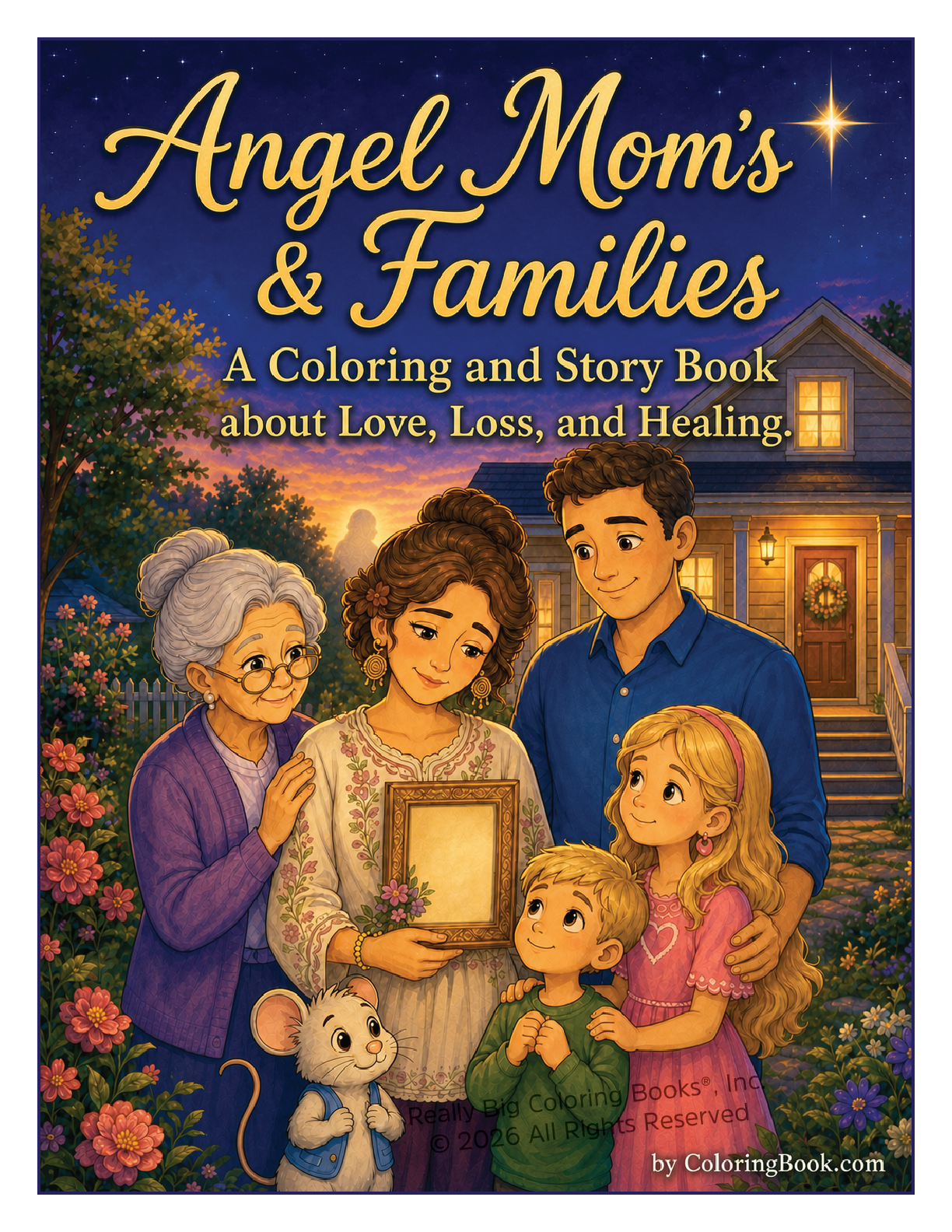 Angel Moms & Families Coloring Book Front Cover