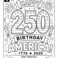 Celebrating 250 Years of Freedom in America Imprint Coloring Book Page 1