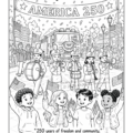 Main Street USA - America's 250th Birthday Imprint Coloring Book Page 9