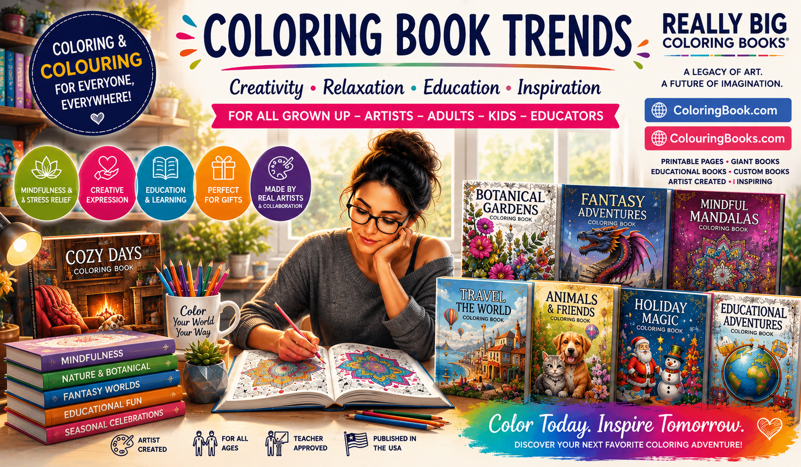 Coloring Book Trends for Artists, Adults, Kids & Educators
