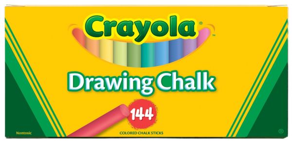 144 Ct Drawing Chalk Sticks, Assorted Colors