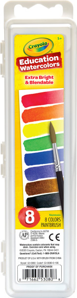 8 Ct Education Oval Pans Watercolors Set