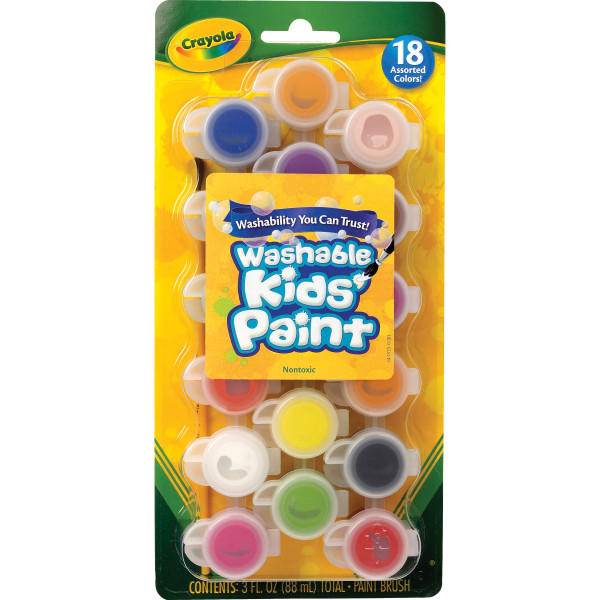 18 Ct Washable Kids' Paint Set