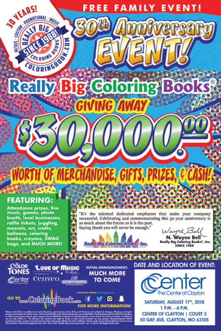 Celebration of Really Big Coloring Books 30th Anniversary