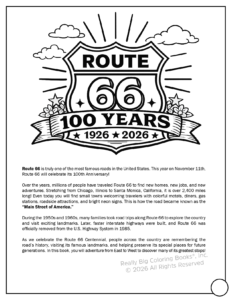 route 66 history coloring page