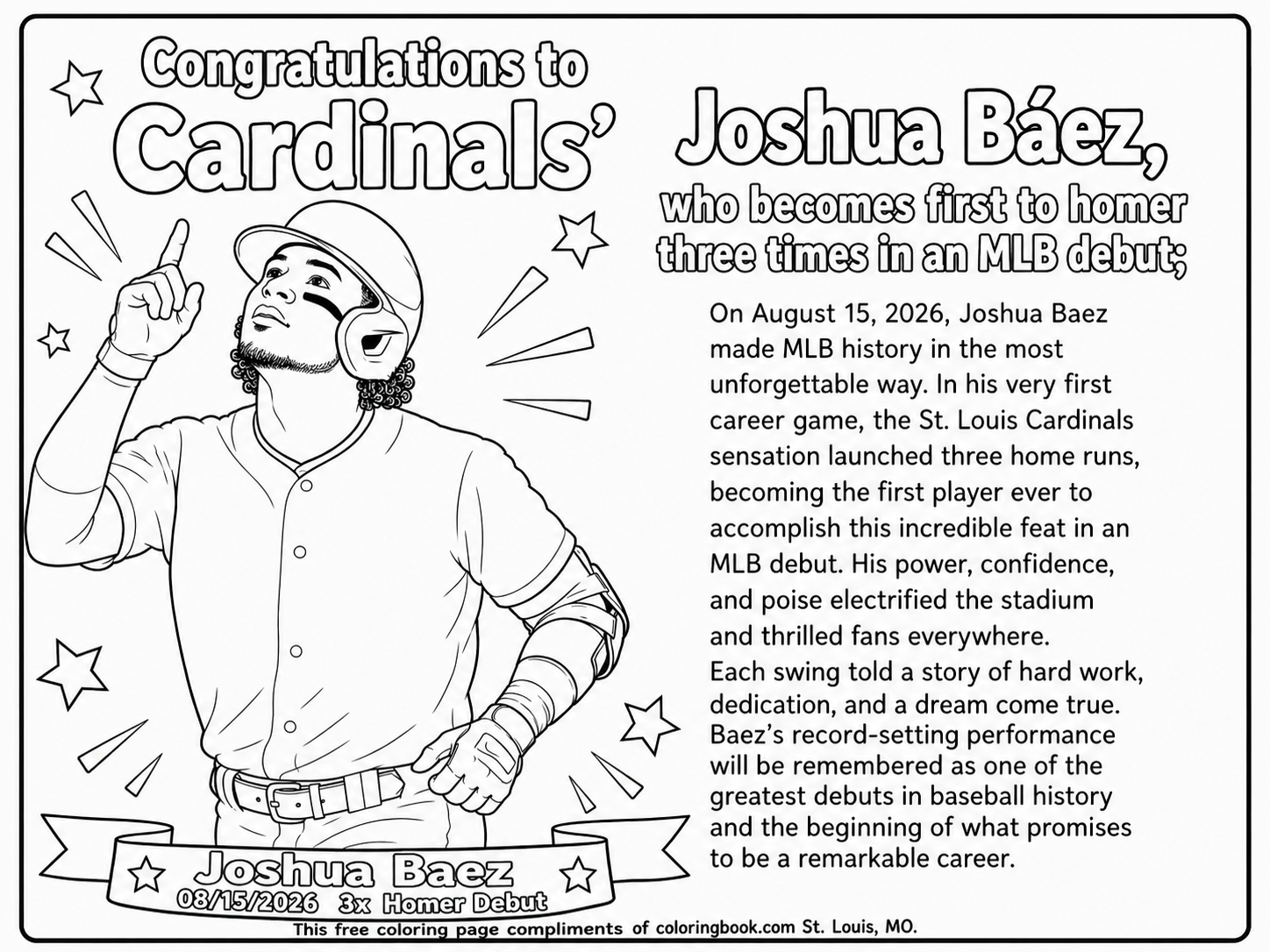 Three at-bats - Three home runs -One historic day for St. Louis Cardinals and JOSHUA BAEZ. Another St. Louis, MO record.