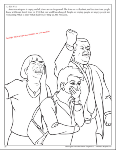 We Shall Never Forget 9/11 Coloring Book with anti-terror trading cards the True Faces of Evil Terror Vol. II