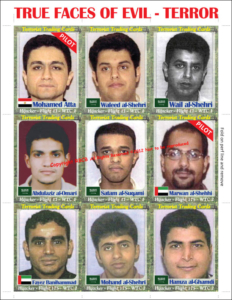 We Shall Never Forget 9/11 Coloring Book with anti-terror trading cards the True Faces of Evil Terror Vol. II